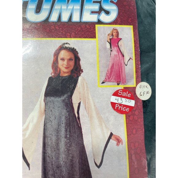 Noble Maiden Costume Size Large Renaissance Blue Green Velvet Dress NEW - Picture 6 of 7